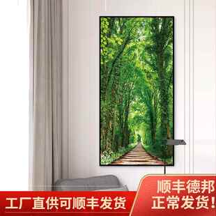 走廊过道现代简约挂画竹子进林版门入户森风林景竖墙壁玄关AL6536