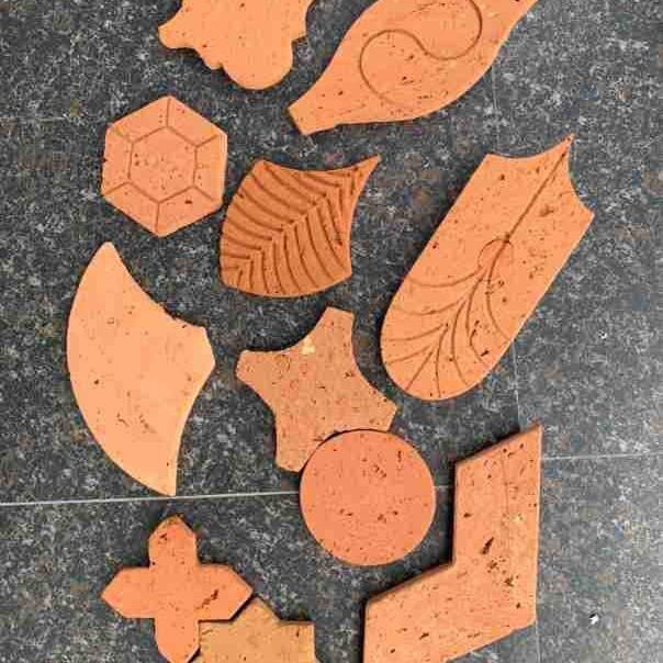 仿古闽南陶土红砖灰砖马赛克六角形背景墙