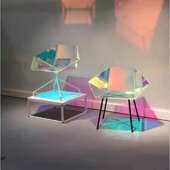 亚克彩亚克收纳盒力制作炫力展示板材复合彩虹板装 饰广告板