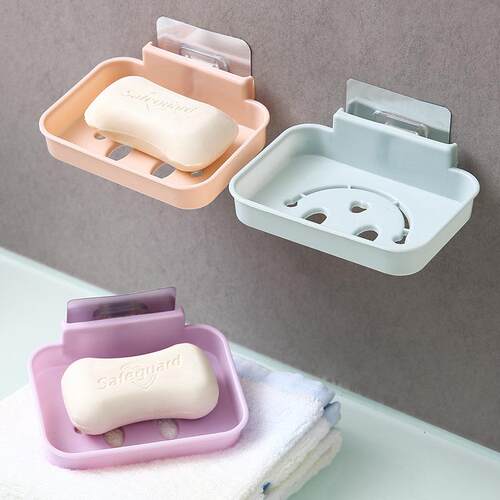 Smiling Face No-Drill Soap Dish Bathroom Drainable Soap Box