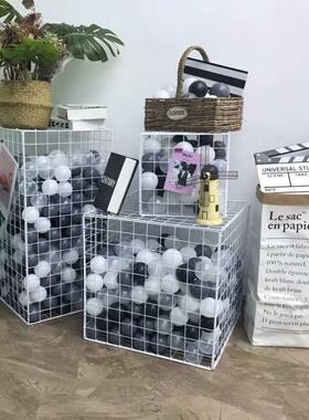 加粗铁艺黑白网片网格庆布置婚道婚具白色立方饰铁丝网礼立方体求