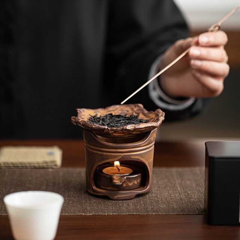 日式复古焙茶炉陶瓷茶叶提香器蜡