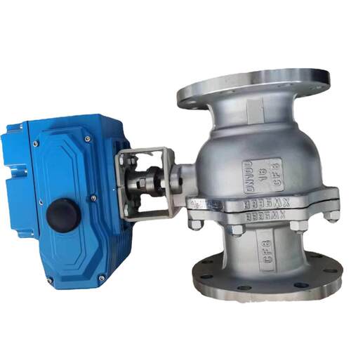 不锈钢电动法兰球阀Q941F-16P220V80V法兰耐高温快关型切断阀