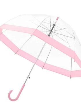 Transparent Long-handle Rain Umbrella Ultra Light Women Kids