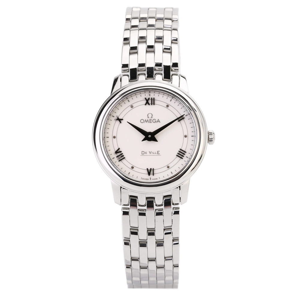 公价20300[9.5新]欧米茄碟飞精钢石英女表424.10.27.60.04.001