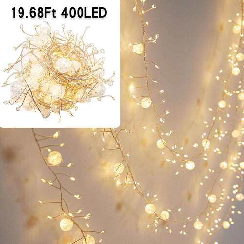400LED/6M，8模式仙女插电式室内串灯