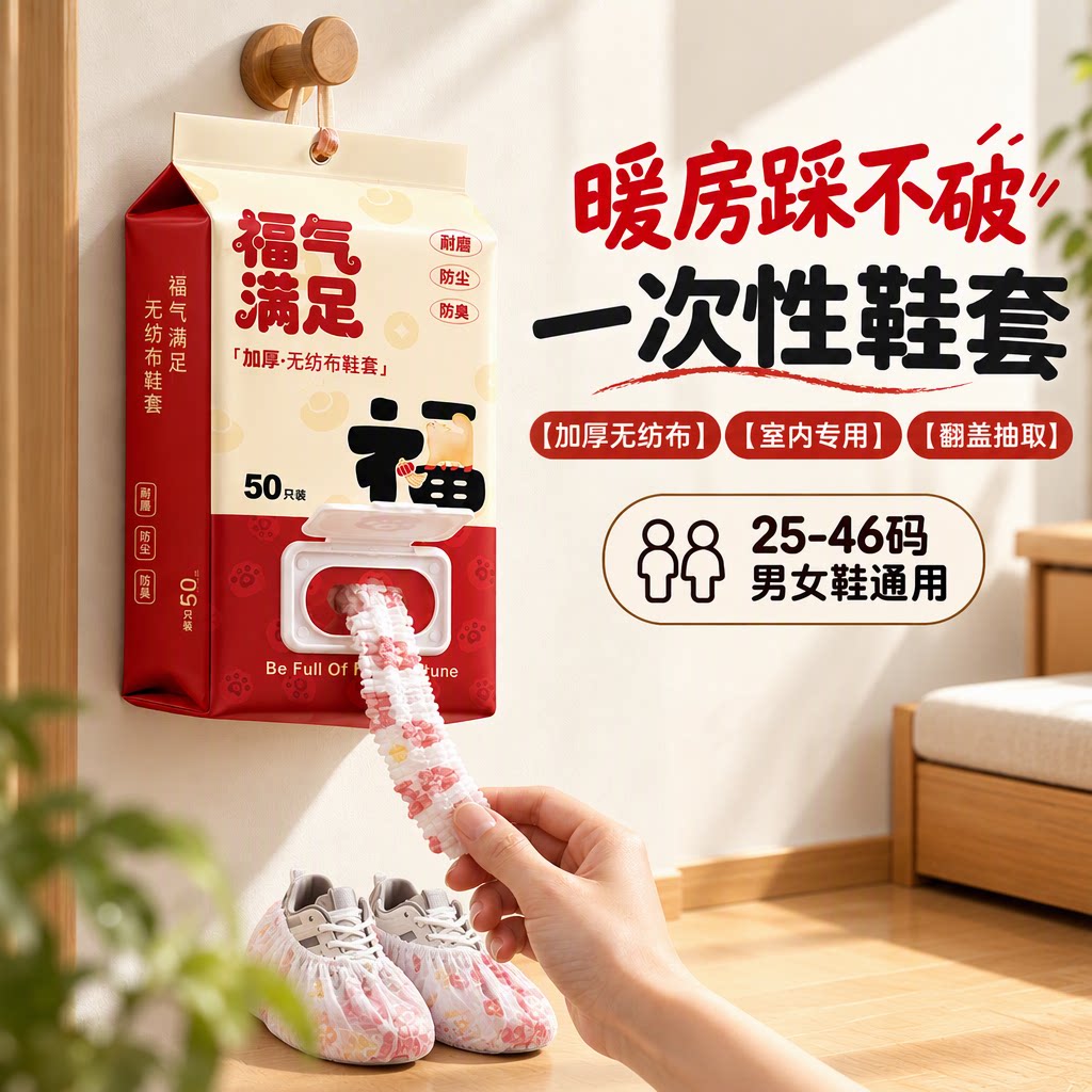 加厚一次性鞋套室内家用无纺布