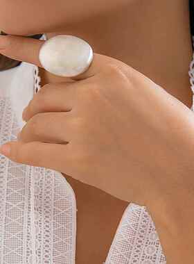 ALLYES Irregular Chunky Gold Silver Color Rings for Women Me