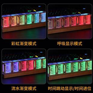 拟辉光管电子数字时钟电竞房桌面灯光创意数码电脑桌搭摆件