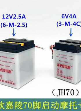 机车电池嘉陵70JH70覆古电池6V4A电瓶12V2.5A蓄电池CY80 AX100