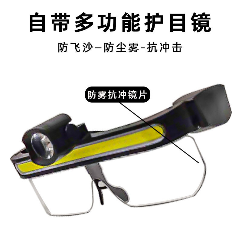 品质新款眼镜灯UB充电多功能全视角大泛光骑行钓鱼头灯