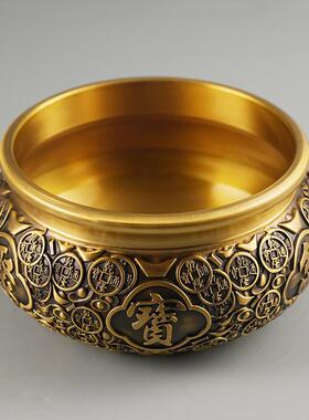 厂家铜虎头金钱聚宝盆黄铜聚宝摆件家用室内办公室工艺品摆件