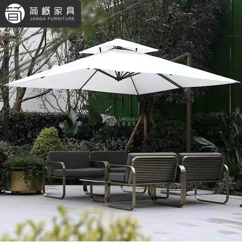 户外别墅庭院沙发露台花园防水防晒沙发室外高端岩板茶几沙发组合