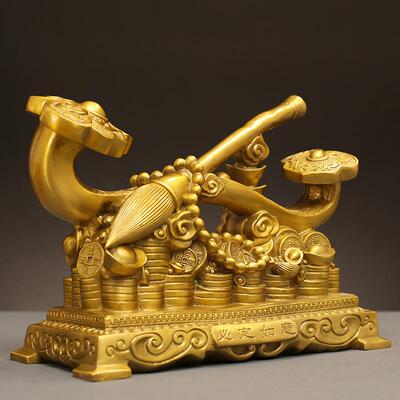 工厂直发铜如意必定如意祥瑞摆件工艺品客厅玄关办公室桌面装饰品