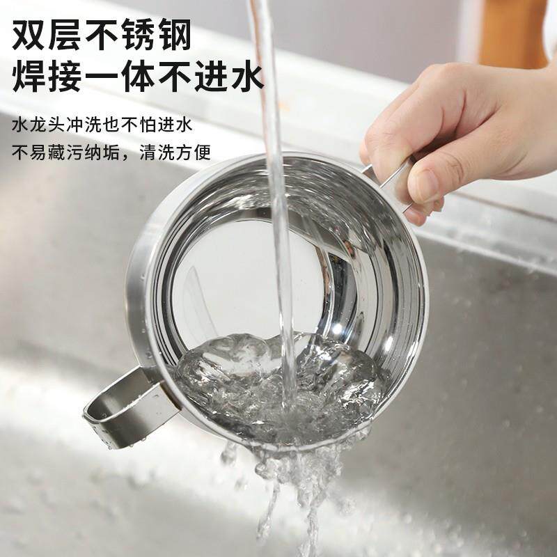 德316不钢儿童碗防摔防烫耳CZZ汤碗双带把手双层带盖锈宝国宝吃饭