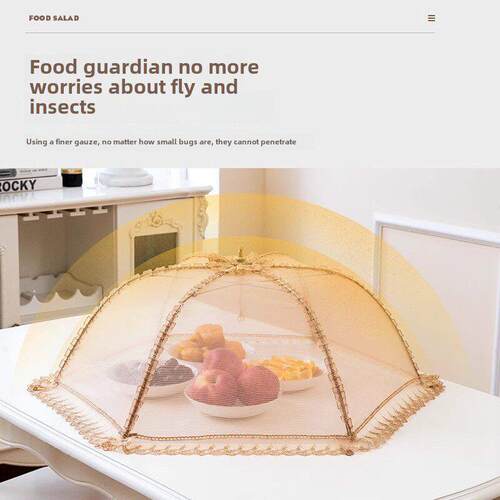 透气饭菜罩可折叠餐桌大号盖食物罩新款防尘防虫防蝇家用遮菜盖l
