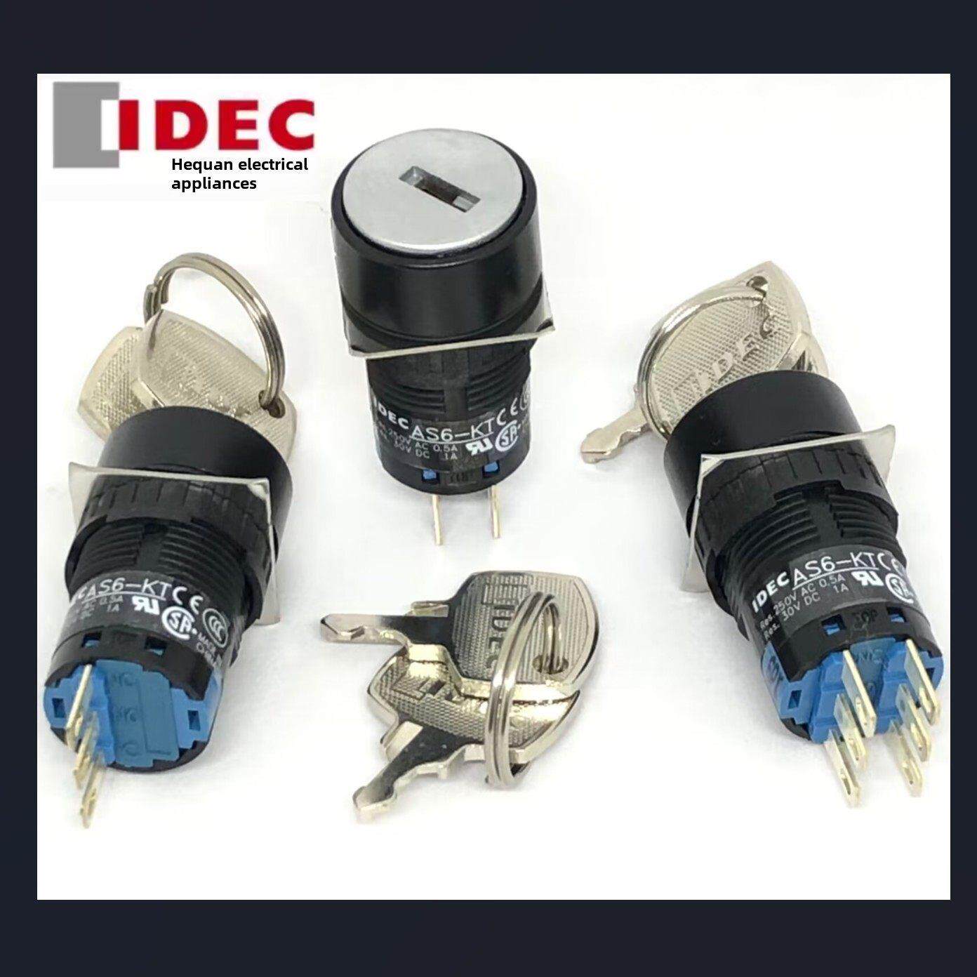 IDEC和泉AS6-KT圆形AS6M-3KT2AC AS6S-2KT1AC 2KT2AC钥匙开关BC