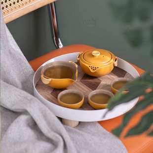 日式旅程快客杯旅行茶具便携式套装小套功夫茶具陶瓷一壶一杯三杯