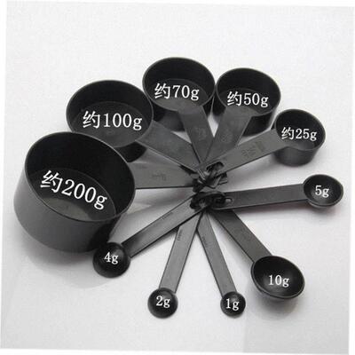 10 black plastic measuring spoons cups set tools for baking