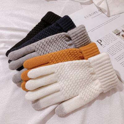 Touchscreen Gloves Pineapple Pattern Winter Warm Gloves Stud