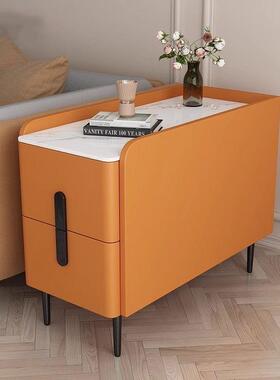 木岩实板沙发家用边柜厅客超加长窄轻奢IEJ角柜迷你奶油风床头柜