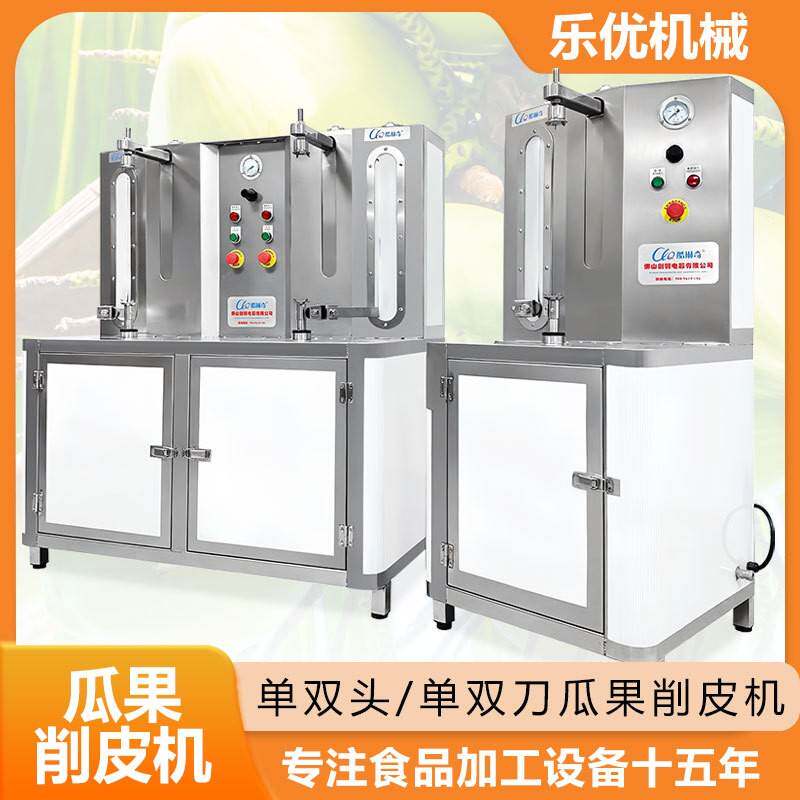 广东高端双头南瓜削皮机 食品厂连续式椰肉哈密瓜木瓜刨皮机