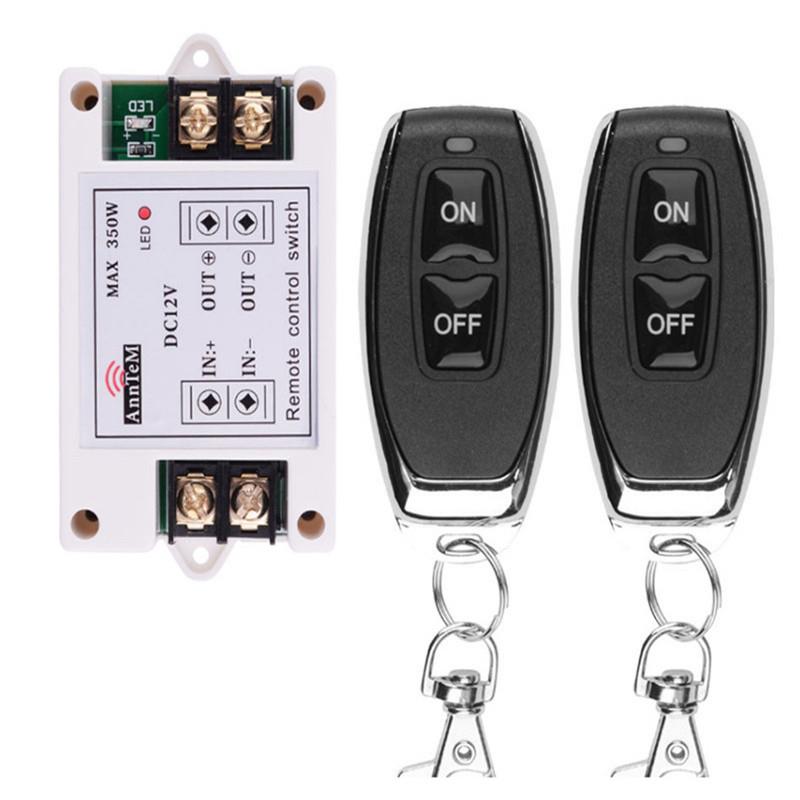 英文12V40A单路继电器350W改装无线双遥控开关水泵灯具控制器