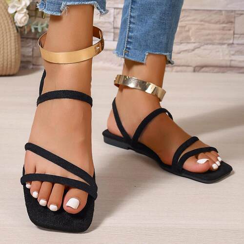 大码凉鞋 summer women flat shoes female sandals big size 43