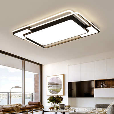简约卧室铁家用长方形吸顶灯客厅灯艺智能灯北欧大气大灯现代led