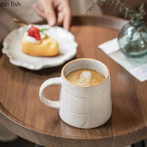 Simple Relief Texture Ceramic Mug Creative Couple