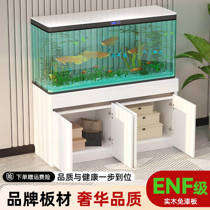 实木鱼缸底柜客厅家用中小型鱼缸底座水族箱承重落地隔断柜子