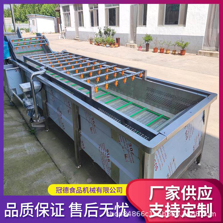 净菜清洗设备厂家 根茎类蔬菜气泡清洗机 预制菜自动清洗流水线