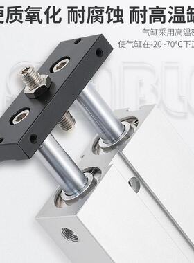 0亿XTW气动TN博J行程可调0气缸气动双轴双杆1/16/20/25/32X20X3X4