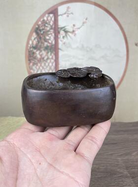 笔洗金属工艺品毛笔墨水墨汁墨碗蝶墨蝶文房四宝仿古笔洗笔搁摆件