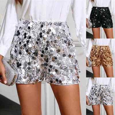 Women'S Sequin-Embellished And Stylish Shorts, Fashion