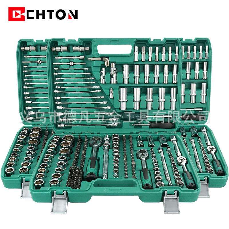 216件套绿盒24齿棘轮扳手套筒组套家用修车大中小飞工具套装