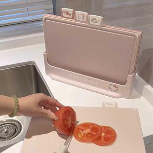 分类切菜板小型宝宝副食品砧板家用水果蔬菜生熟肉多功能案板四件