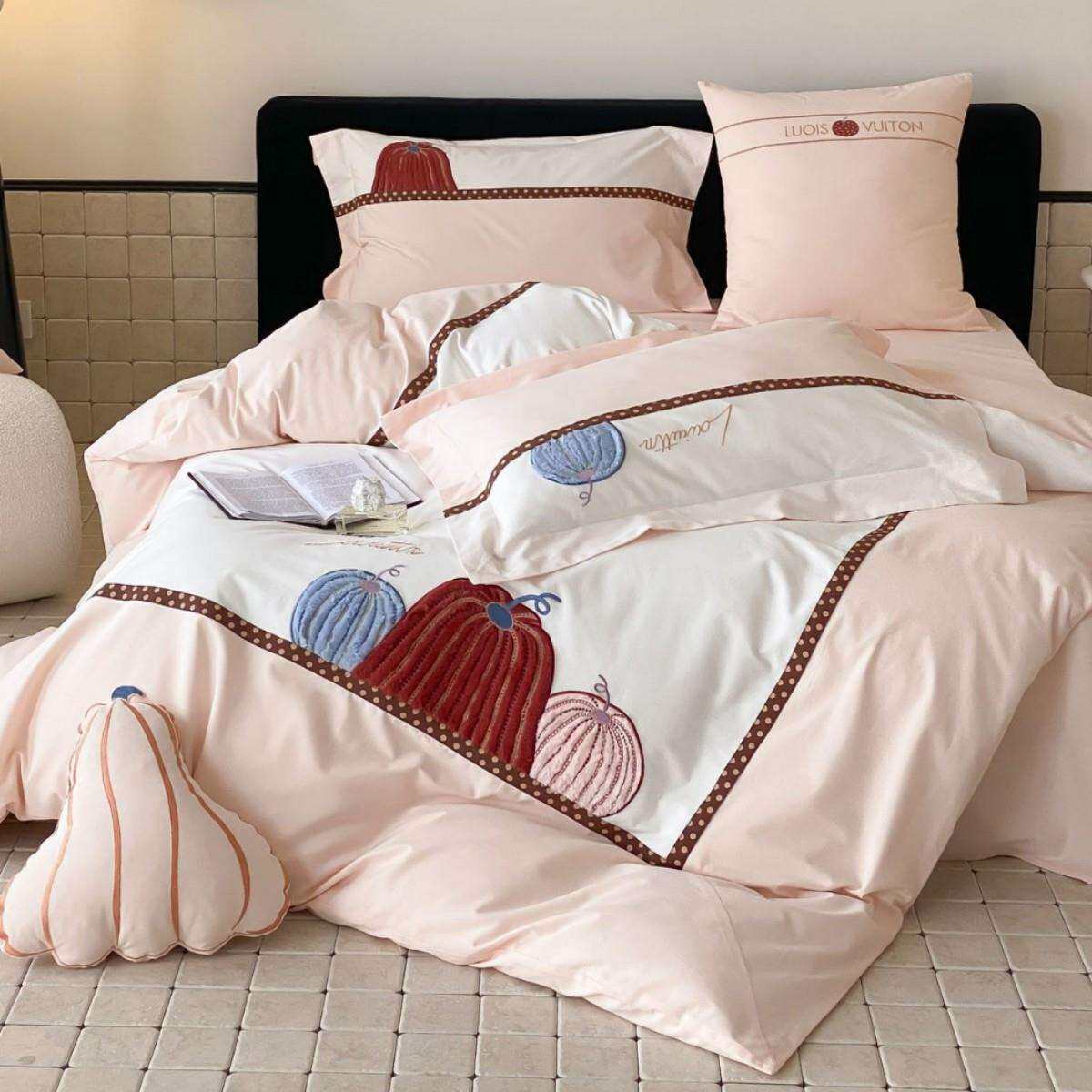 秋冬保暖全棉加厚磨毛绣花四件套少女心花卉刺绣被套床品