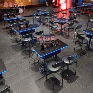 酒吧散组台清吧发光桌高吧台桌椅业风k29工慢摇迪吧高脚吧桌椅合