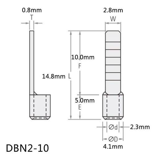 D铜BN5782-10片形裸端头形接线端子冷压紫压线插针片接快头速连接