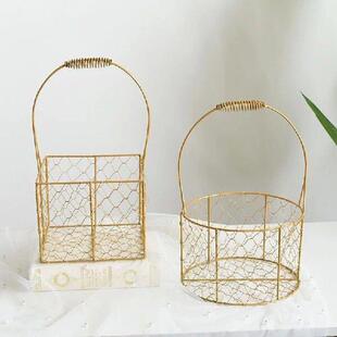 Wrought Iron Portable Sundries Basket Sturdy Wedding Flower