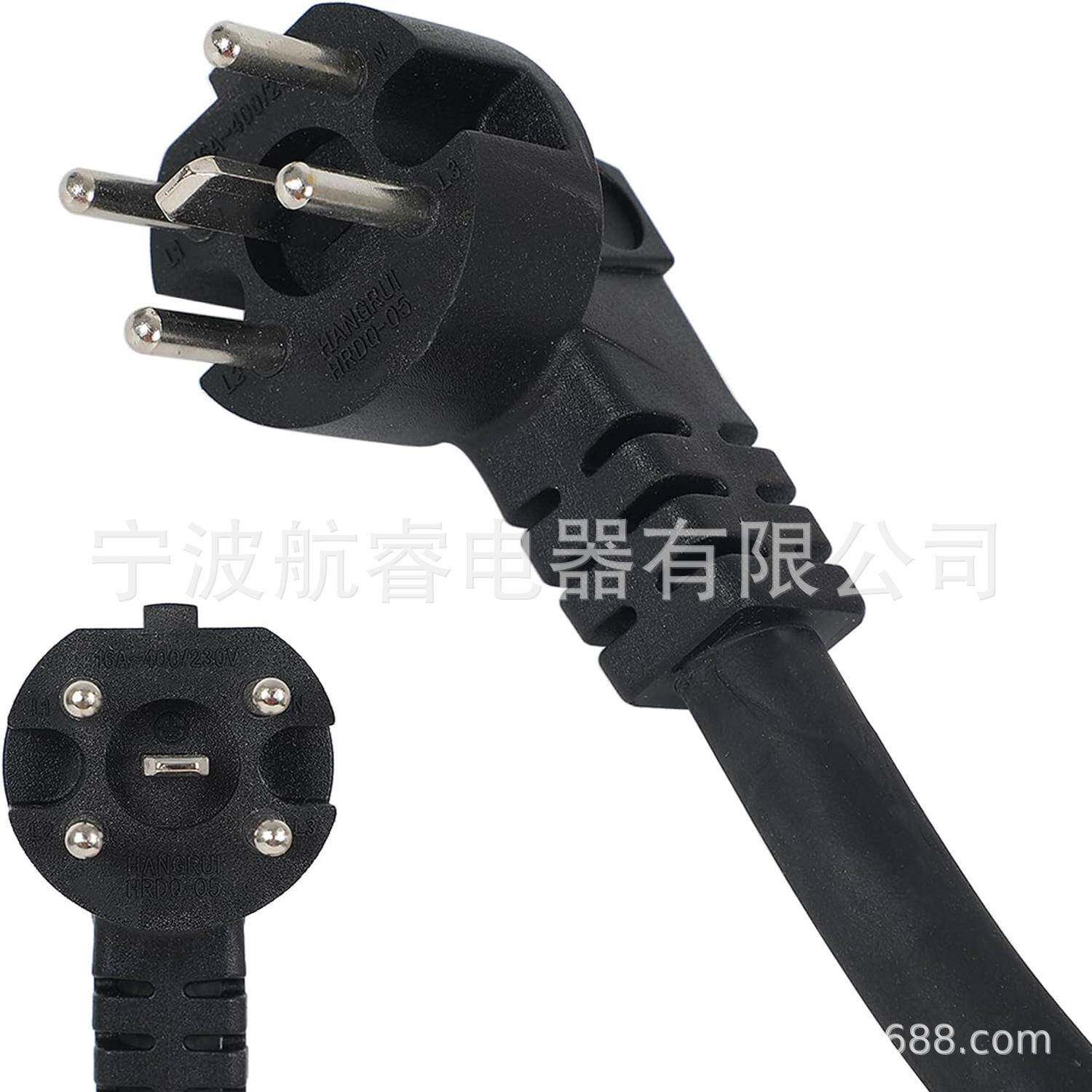 16A 荷兰插头转16A德式转CEE16A连接器 房车充电转接线 400V/415V