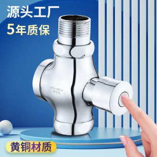 冲水阀蹲便器大便冲洗阀厕所阀门自闭式 铜延时手按式 冲洗阀开关