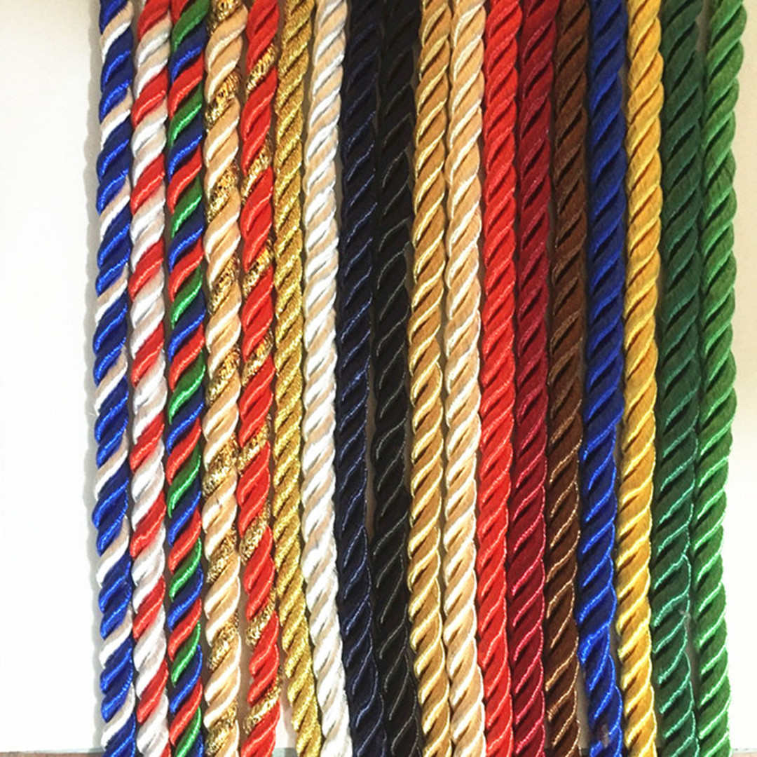 定制*绳纸袋5mm热卖柄批发35cm涤纶手提绳彩色现货绳厂家扭绳三股