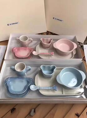 法国LE家的宝宝7件套套装餐儿童餐具粉色蓝色