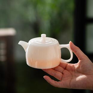 德化冰种璞玉羊脂玉陶瓷茶壶西施龙蛋井栏茶具白瓷休闲泡茶壶