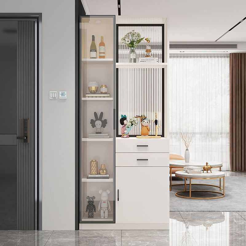 轻奢玻璃玄关柜现代简约酒柜间厅柜子鞋柜欧式入户客厅屏风隔断柜