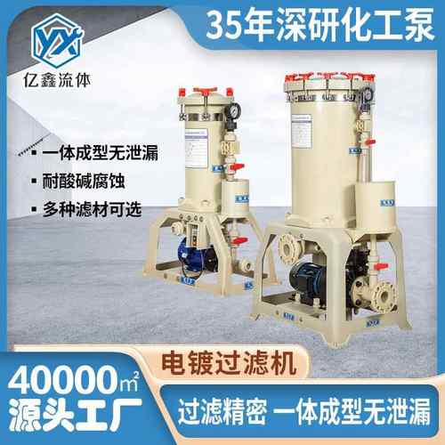 亿鑫厂家直销EX高精度电镀过滤机耐酸碱高温工业化学药液循环环保