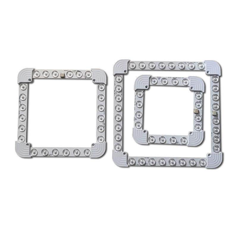 雷达感应led口型方形吸顶灯芯磁铁改造灯盘替换光源圆形透镜灯珠