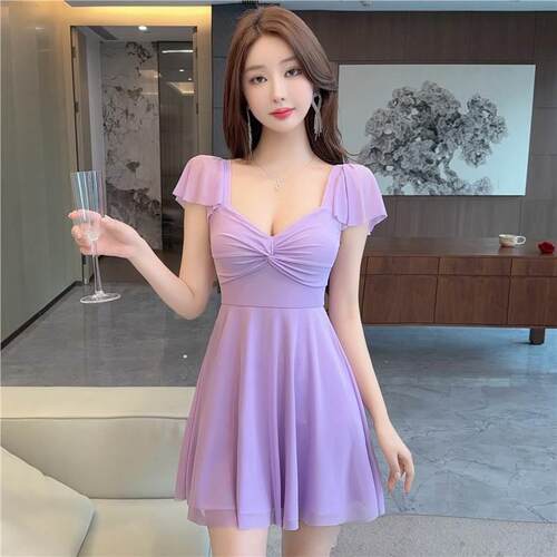 Womens Summerswimsuit Sweetheart NecklineKnot Front Flowy